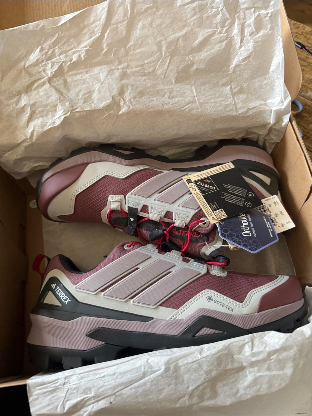 Adidas Terrex Men's Waterproof Hiking Shoes - Burgundy & Gray
